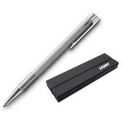 Ручка шариковая Lamy 206 Logo Brushed M16 цвет чернил синий цвет корпуса серебристый (артикул производителя 4026752)